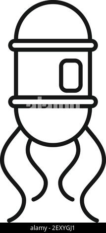 Nanotechnology scientist icon, outline style Stock Vector