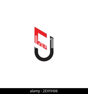 abstract letter cj simple geometric logo vector Stock Vector