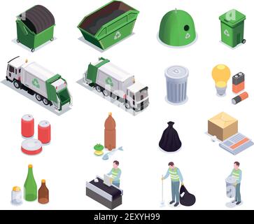 Characters Human Sorting Recycling Garbage Vector Illustration Stock ...