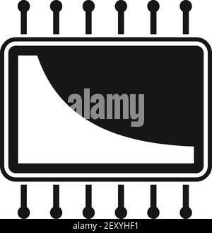 Radio chip icon, simple style Stock Vector