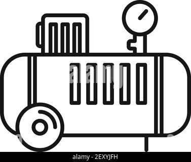 Pump air compressor icon, outline style Stock Vector
