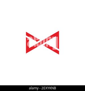 letter mx simple overlapping line geometric logo vector Stock Vector