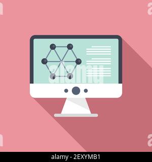 Nanotechnology computer icon, flat style Stock Vector