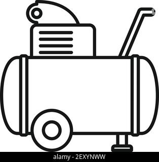 Machine air compressor icon, outline style Stock Vector