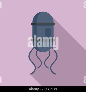 Nanotechnology scientist icon, flat style Stock Vector