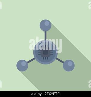 Nanotechnology molecule icon, flat style Stock Vector