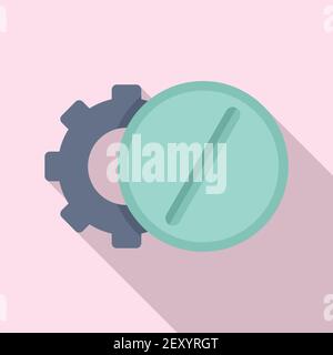 Nanotechnology pills icon, flat style Stock Vector