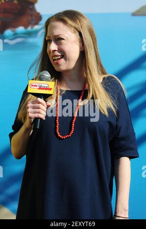 Chelsea Clinton speaks at the Disney Junior's 'Pirate and Princess: Power of Doing Good Tour' at Riverbank State Park in New York, NY, during on July 25, 2014 (Photo by Anthony Behar/Sipa USA)
