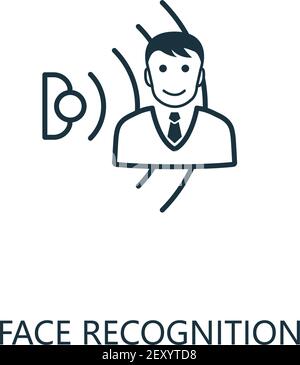 Face Recognition outline icon. Thin line style from smart home icons collection. Pixel perfect simple element face recognition icon for web design Stock Vector