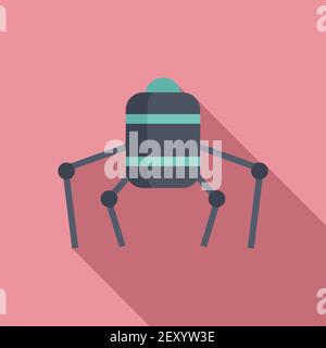 Nano future robot icon, flat style Stock Vector