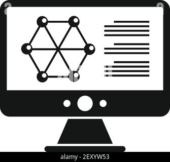 Nanotechnology computer icon, simple style Stock Vector