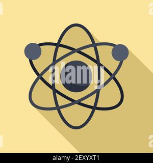 Nanotechnology atom icon, flat style Stock Vector