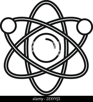 Nanotechnology atom icon, outline style Stock Vector