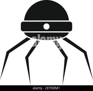 Nanotechnology microchip icon, simple style Stock Vector