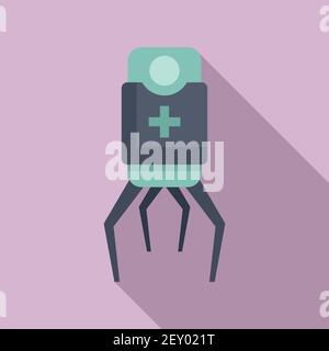 Nano doctor icon, flat style Stock Vector