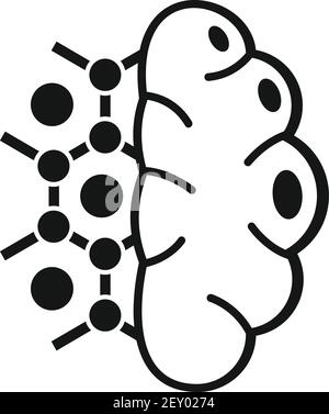 Brain nanotechnology icon, simple style Stock Vector