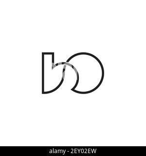 letter b o simple infinity line overlap design vector Stock Vector