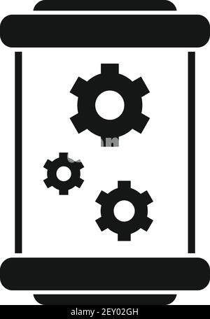 Cylinder nanotechnology icon, simple style Stock Vector