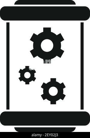 Cylinder nanotechnology icon, simple style Stock Vector
