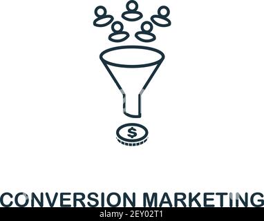 Conversion Marketing vector icon symbol. Creative sign from seo and development icons collection. Filled flat Conversion Marketing icon for computer Stock Vector