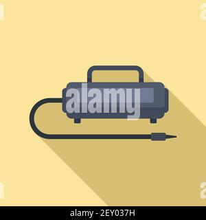 Stapler air compressor icon, flat style Stock Vector
