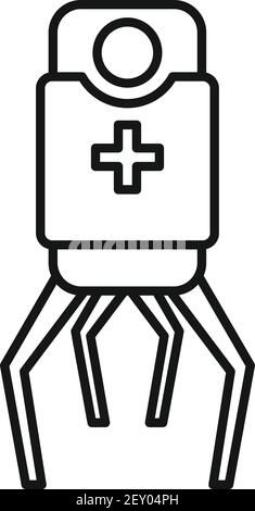 Nano doctor icon, outline style Stock Vector