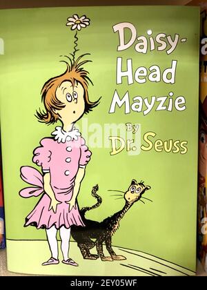 OCEAN SPRINGS, UNITED STATES - Mar 02, 2021: Close-up of book “Daisy Head Mayzie” by Dr. Seuss published posthumously. Stock Photo