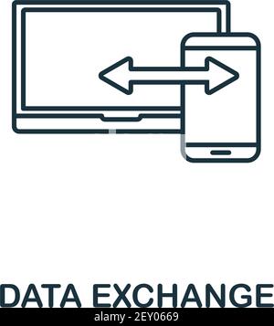 Data Exchange vector icon symbol. Creative sign from seo and development icons collection. Filled flat Data Exchange icon for computer and mobile Stock Vector