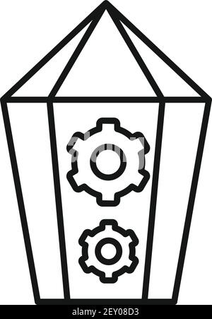 Nano crystal icon, outline style Stock Vector