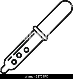 Nanotechnology pipette icon, outline style Stock Vector