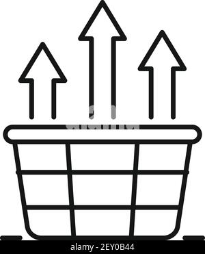 Online shop basket icon, outline style Stock Vector