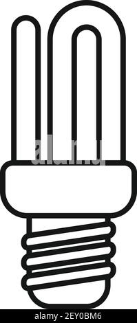 Eco bulb icon, outline style Stock Vector