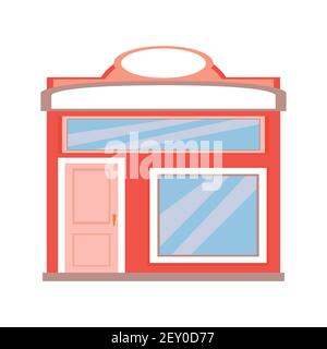 Front building of the store. Vector illustration flat cartoon style, shop facade landscape. Stock Vector