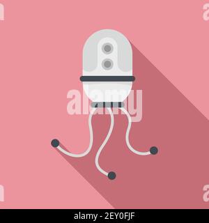 Nano robot icon, flat style Stock Vector