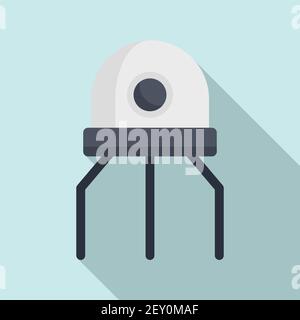 Nanotechnology artificial robot icon, flat style Stock Vector