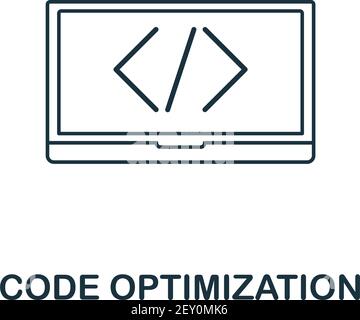 Code Optimization vector icon symbol. Creative sign from seo and development icons collection. Filled flat Code Optimization icon for computer and Stock Vector