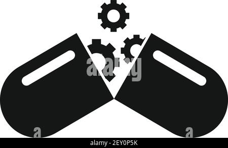 Nanotechnology capsule icon, simple style Stock Vector