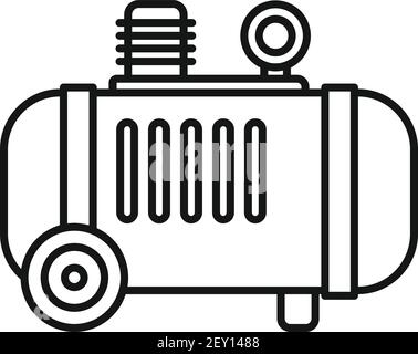 Air compressor icon, outline style Stock Vector
