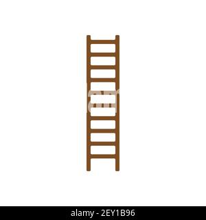 Ladder flat icon.Flat design style modern vector illustration. Isolated on stylish color background. Flat long shadow icon. Elements in flat design. Stock Vector