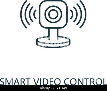 Smart Video Control outline icon. Thin line style from smart home icons collection. Pixel perfect simple element smart video control icon for web Stock Vector