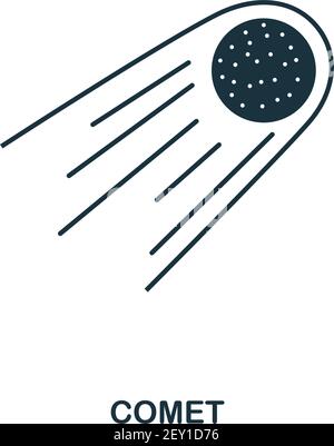 Comet icon. Flat style icon design. UI. Illustration of comet icon. Pictogram isolated on white. Ready to use in web design, apps, software, print. Stock Vector