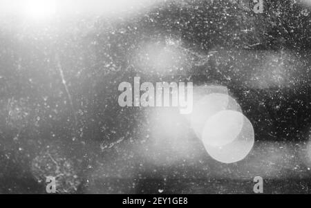 Black and white abstract glass texture and bokeh background Stock Photo