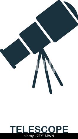 Telescope icon. Flat style icon design. UI. Illustration of telescope icon. Pictogram isolated on white. Ready to use in web design, apps, software Stock Vector