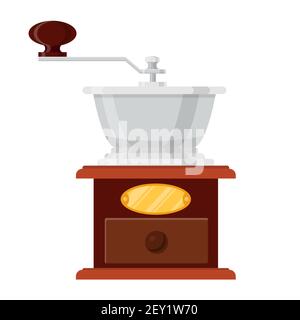 classic coffee grinder in wooden case Stock Vector