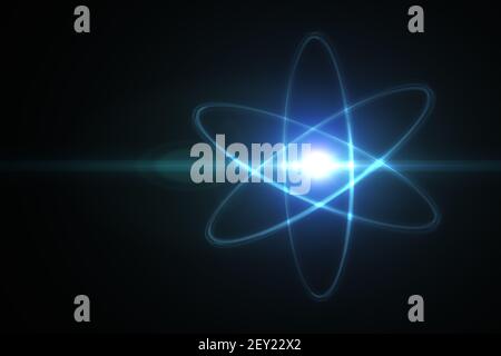 Model of atom and elementary particles. Physics concept. 3D rendered illustration. Stock Photo