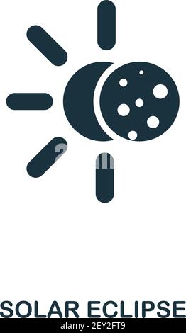 Solar Eclipse icon. Flat style icon design. UI. Illustration of solar eclipse icon. Pictogram isolated on white. Ready to use in web design, apps Stock Vector