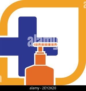 Hand Sanitizer logo design , Hand Sanitizer Logo Symbol , Sanitizer Logo Template Stock Vector