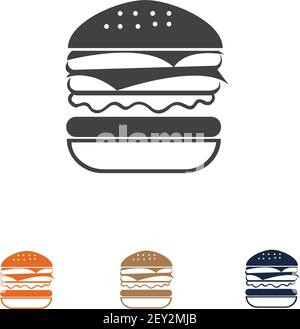 Hamburger vector icon illustration desigh Stock Vector