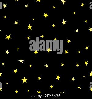 Seamless abstract pattern with little sharp black stars and lines on ...