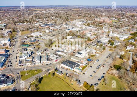 Aerial view of Southampton Village, Southampton, NY Stock Photo